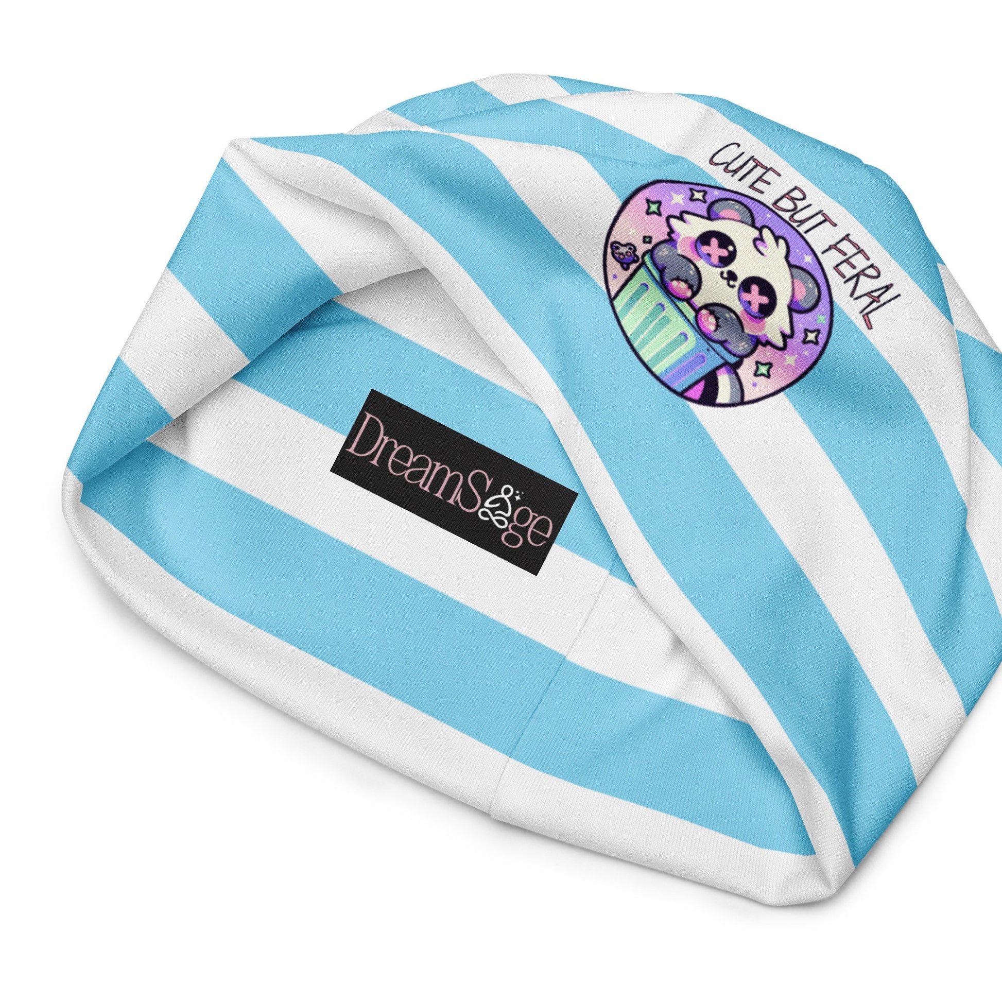 Weirdcore Grunge Pastel Goth Cute But Feral Retro Raccoon Beanie, Cool Animal Beanie Hat, Trash Panda Cap, Unique Gift