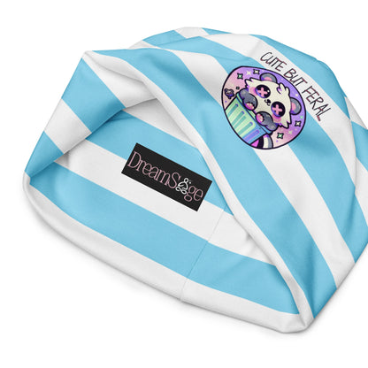 Weirdcore Grunge Pastel Goth Cute But Feral Retro Raccoon Beanie, Cool Animal Beanie Hat, Trash Panda Cap, Unique Gift