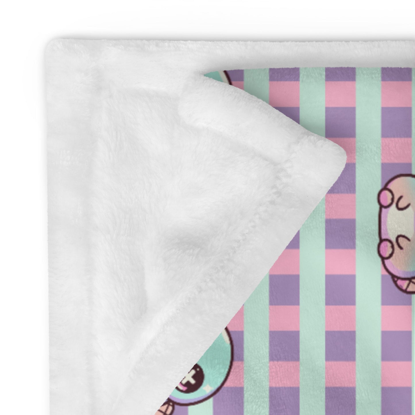 Creepy Cute Weirdcore Platypus Pattern Pastel Goth Grunge Throw Blanket for Couch, Bed, Snuggling, Cozy Gift