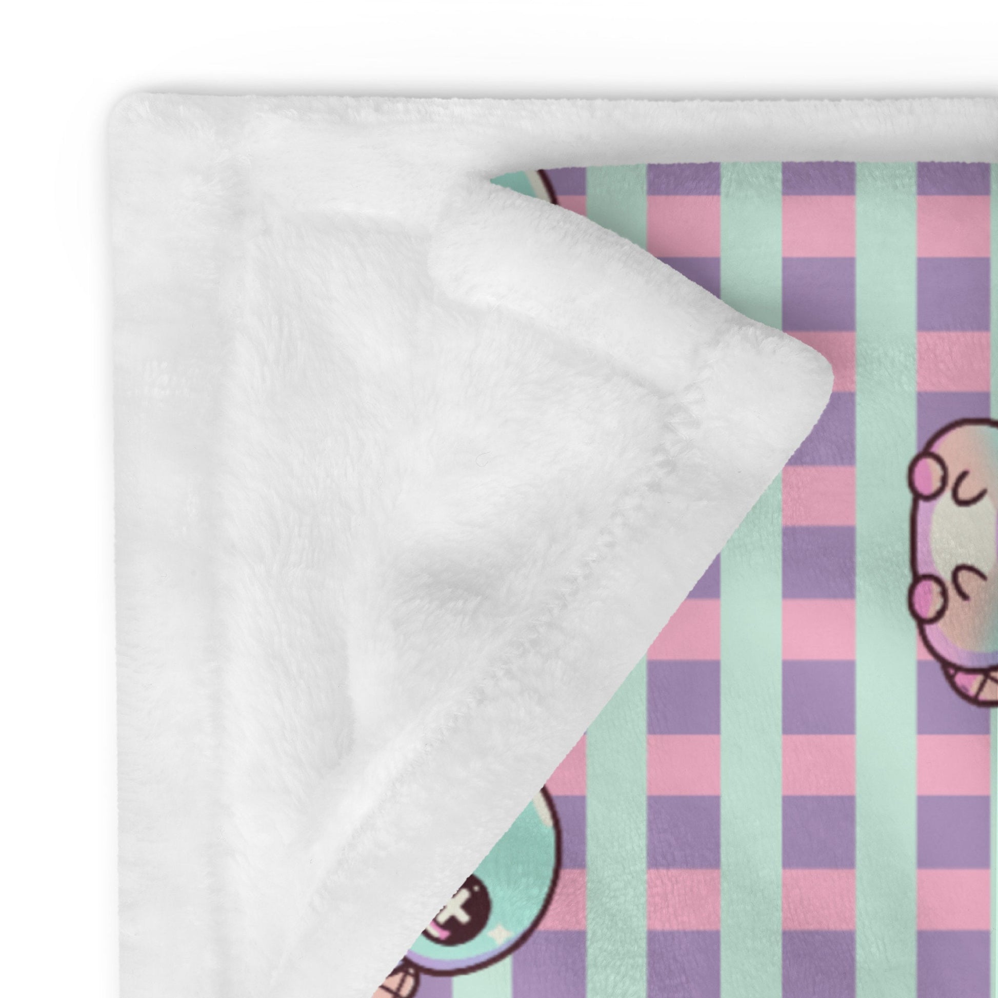 Creepy Cute Weirdcore Platypus Pattern Pastel Goth Grunge Throw Blanket for Couch, Bed, Snuggling, Cozy Gift