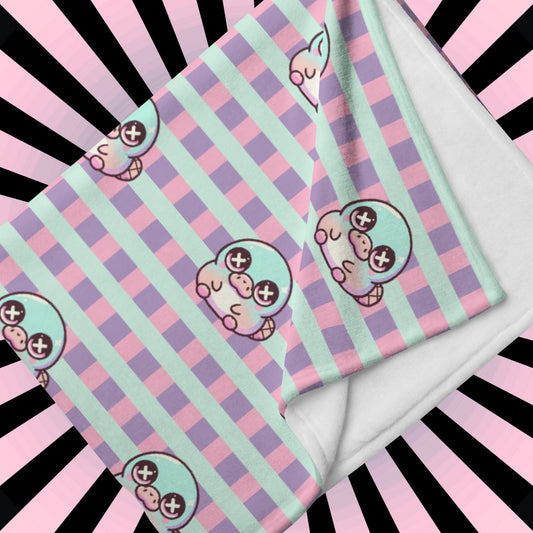 Creepy Cute Weirdcore Platypus Pattern Pastel Goth Grunge Throw Blanket for Couch, Bed, Snuggling, Cozy Gift