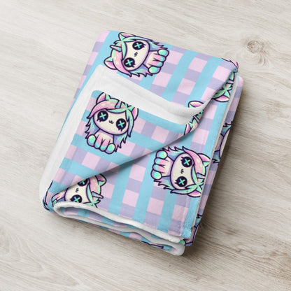 Creepy Cute Weirdcore Grunge Unicorn Pattern Pastel Goth Grunge Throw Blanket for Couch, Bed, Snuggling, Cozy Gift
