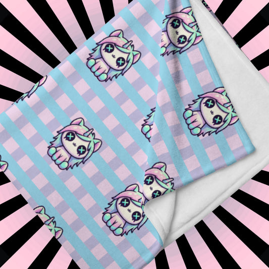 Creepy Cute Weirdcore Grunge Unicorn Pattern Pastel Goth Grunge Throw Blanket for Couch, Bed, Snuggling, Cozy Gift