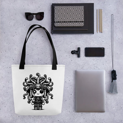 WHITE Pastel Goth Grunge Punk Medusa Tote Bag Creepy Cute Gorgon Tote DreamSage Tote Bag