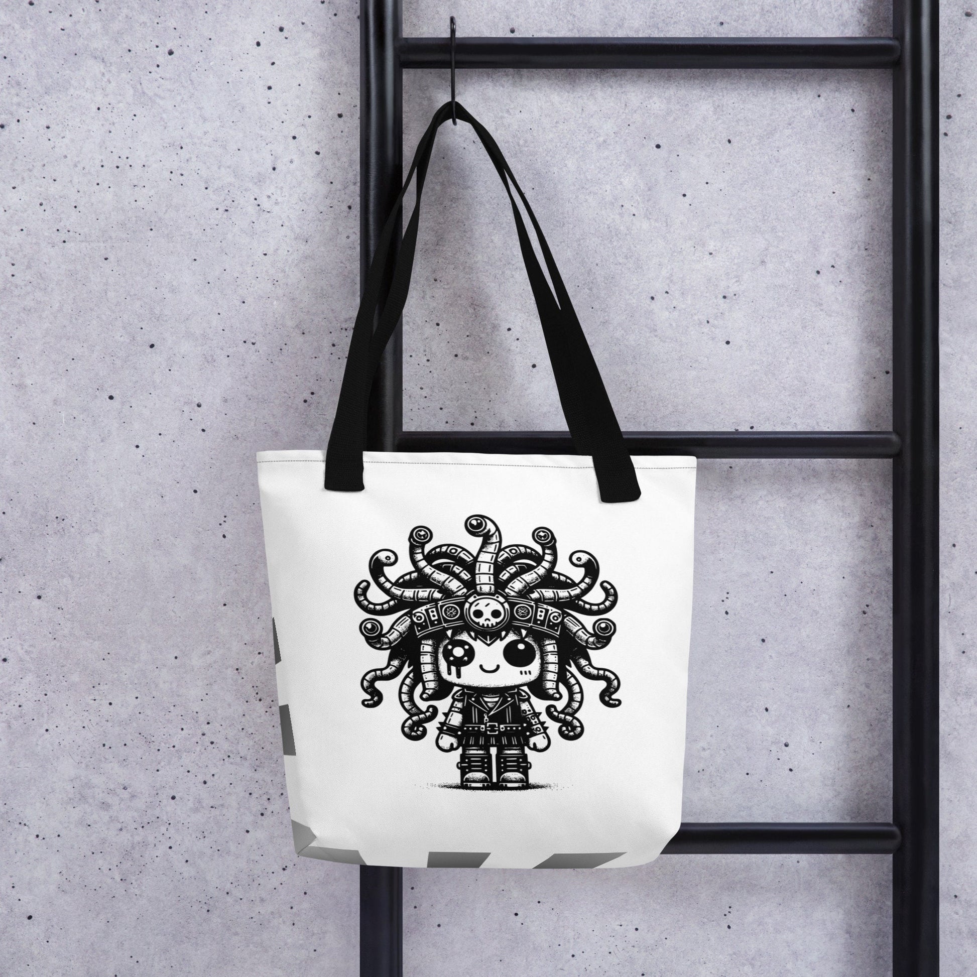 WHITE Pastel Goth Grunge Punk Medusa Tote Bag Creepy Cute Gorgon Tote DreamSage Tote Bag
