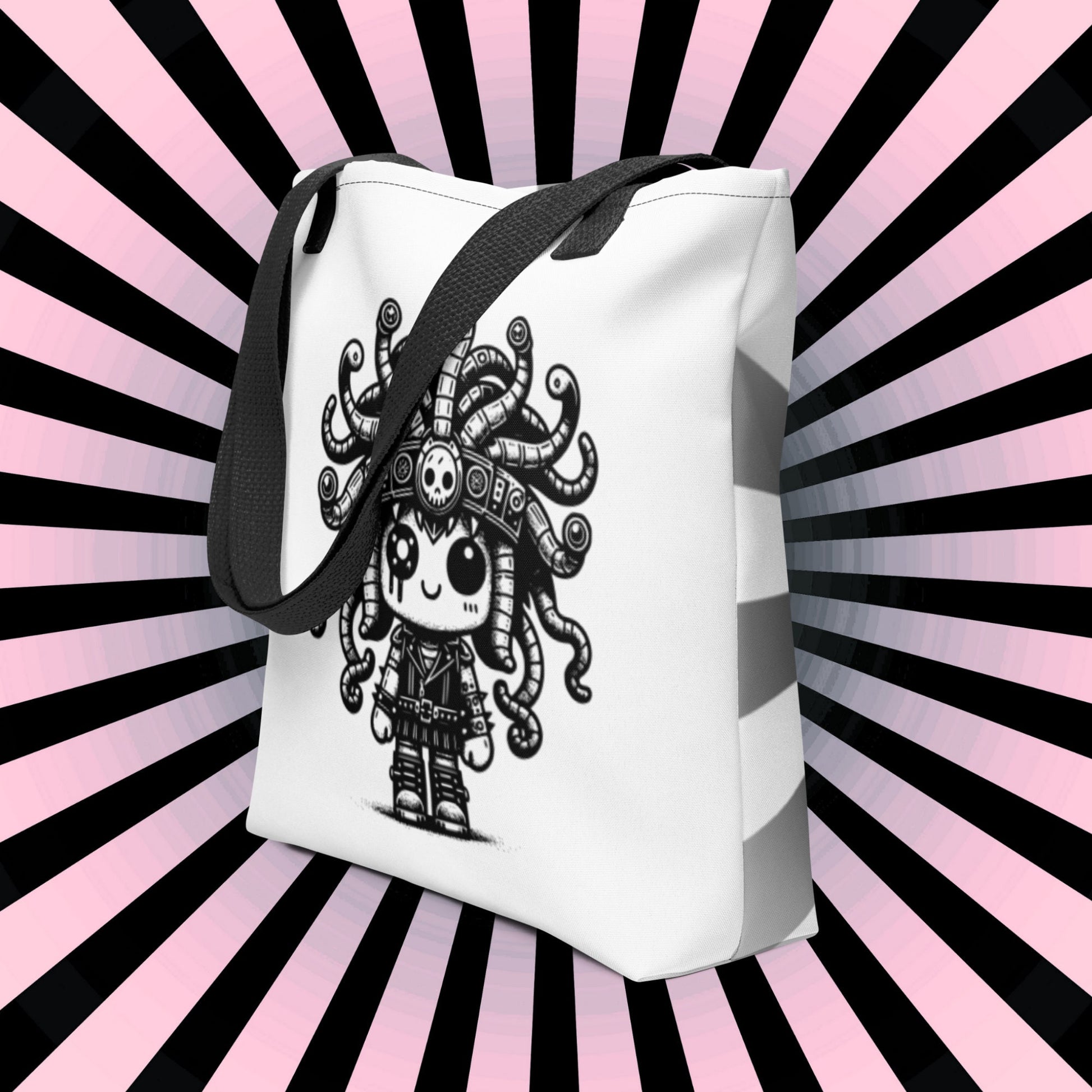 WHITE Pastel Goth Grunge Punk Medusa Tote Bag Creepy Cute Gorgon Tote DreamSage Tote Bag