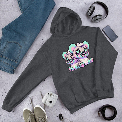 Weirdcore Creepy Cute Hyena Twins Pastel Goth Grunge Unisex Hoodie