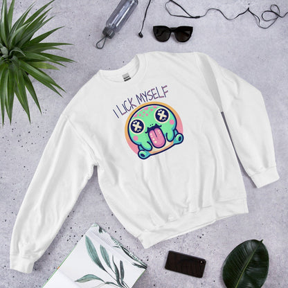 Creepy Cute Weirdcore Trippy Toad Sweatshirt I Lick Myself Grunge Colorado River Toad Sweater