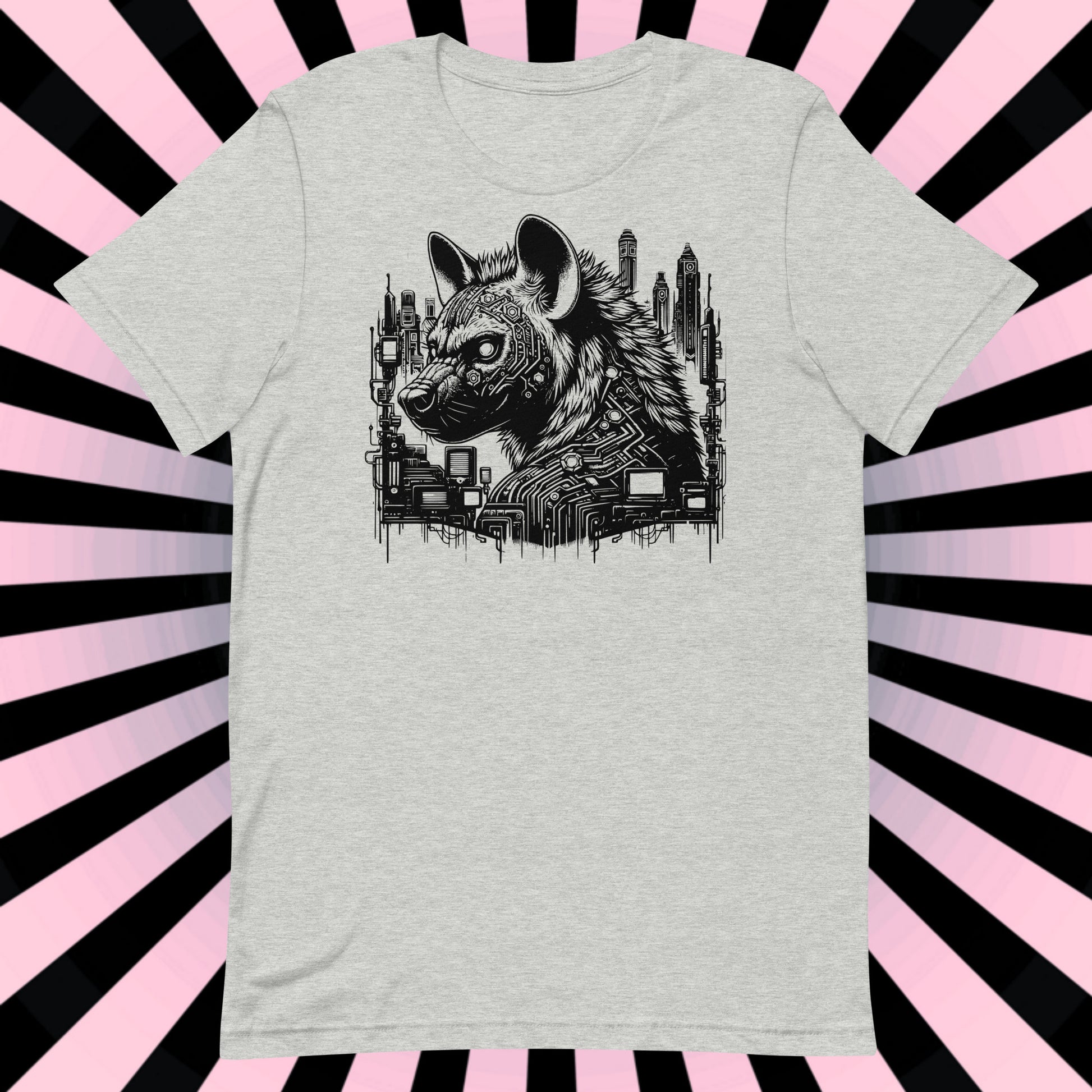 Creepy Weirdcore Dystopian Hyena T-Shirt Grunge Futuristic Spotted Hyena Tee Shirt