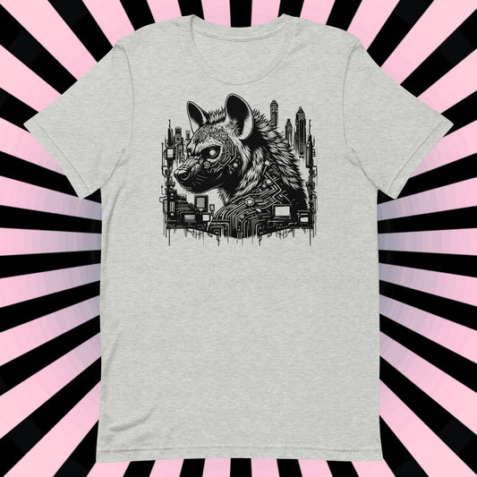 Creepy Weirdcore Dystopian Hyena T-Shirt Grunge Futuristic Spotted Hyena Tee Shirt
