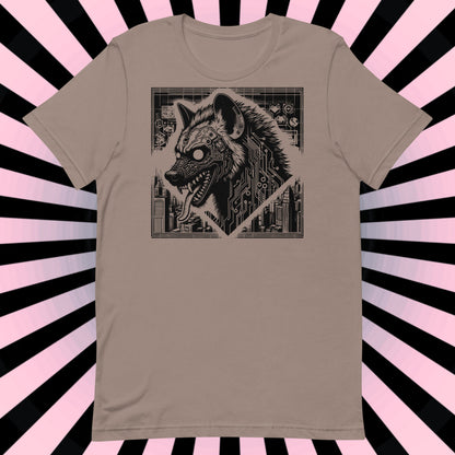 Scary Spooky Dystopian Hyena T-Shirt Gothic Grunge Weirdcore Spotted Hyena with Tongue Out Tee Shirt