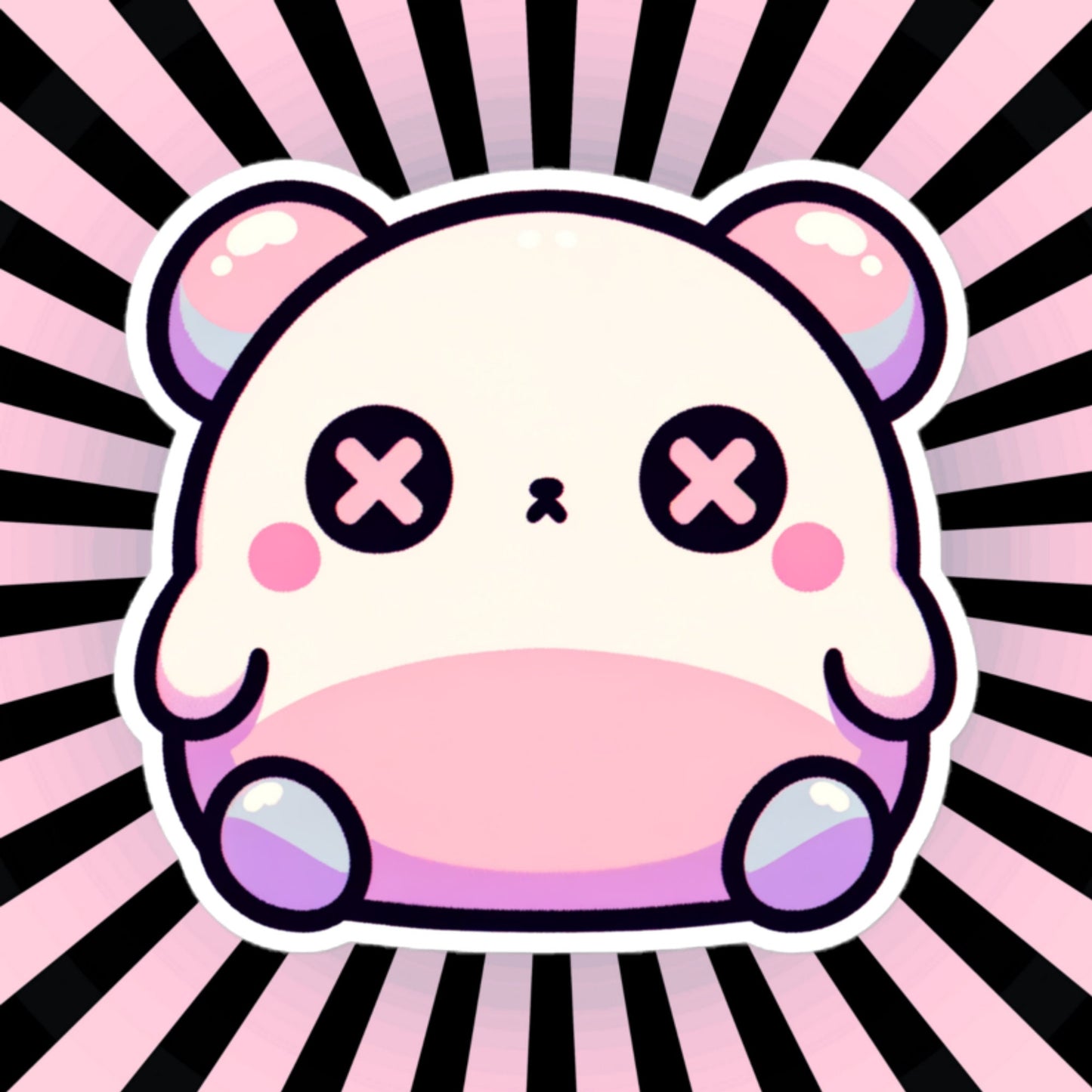 Weirdcore Pastel Goth Grunge Cute Chubby Depressed Bear Vinyl Sticker Oddcore Animal Waterproof Sticker, Weird Stuff Unique Gift