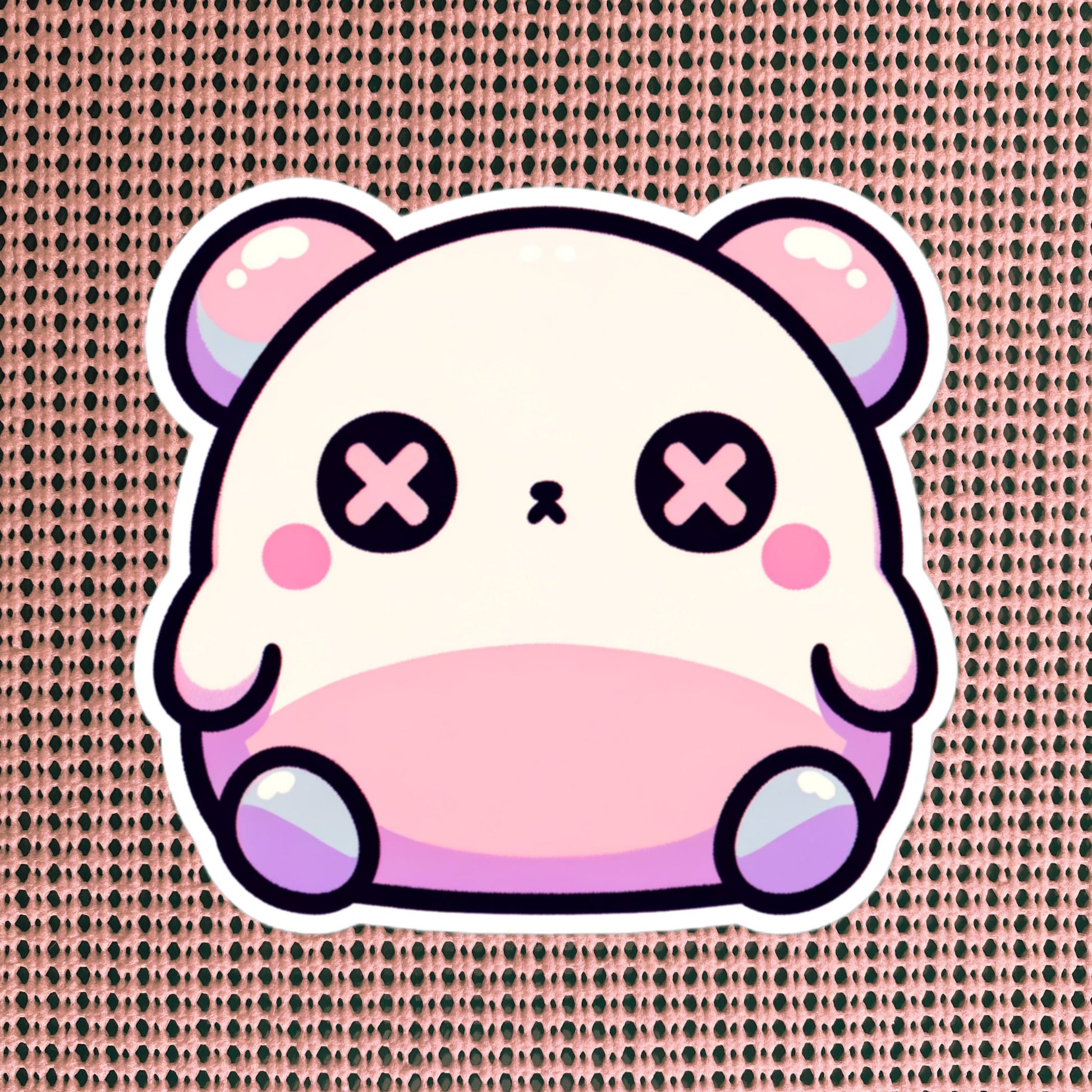 Weirdcore Pastel Goth Grunge Cute Chubby Depressed Bear Vinyl Sticker Oddcore Animal Waterproof Sticker, Weird Stuff Unique Gift