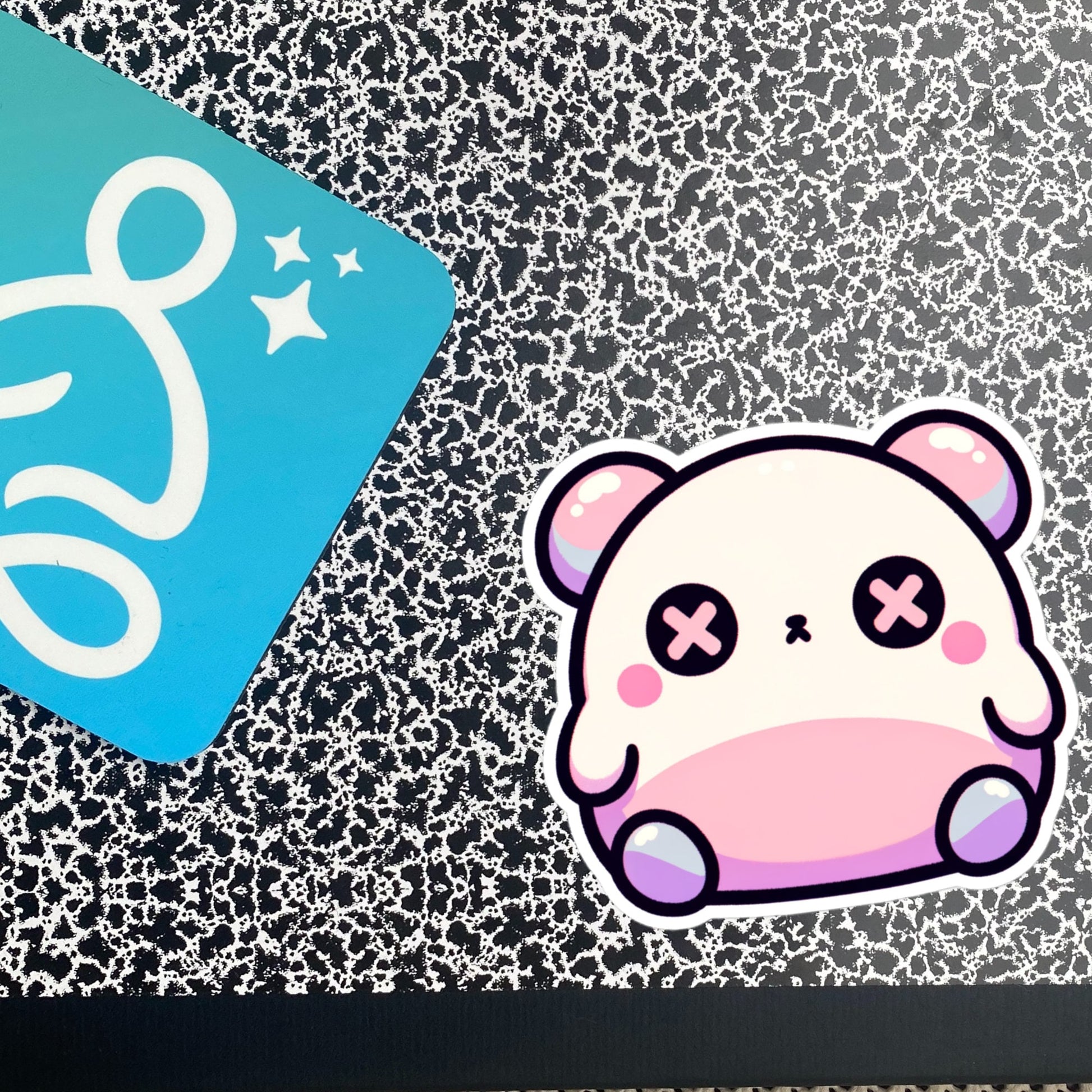 Weirdcore Pastel Goth Grunge Cute Chubby Depressed Bear Vinyl Sticker Oddcore Animal Waterproof Sticker, Weird Stuff Unique Gift