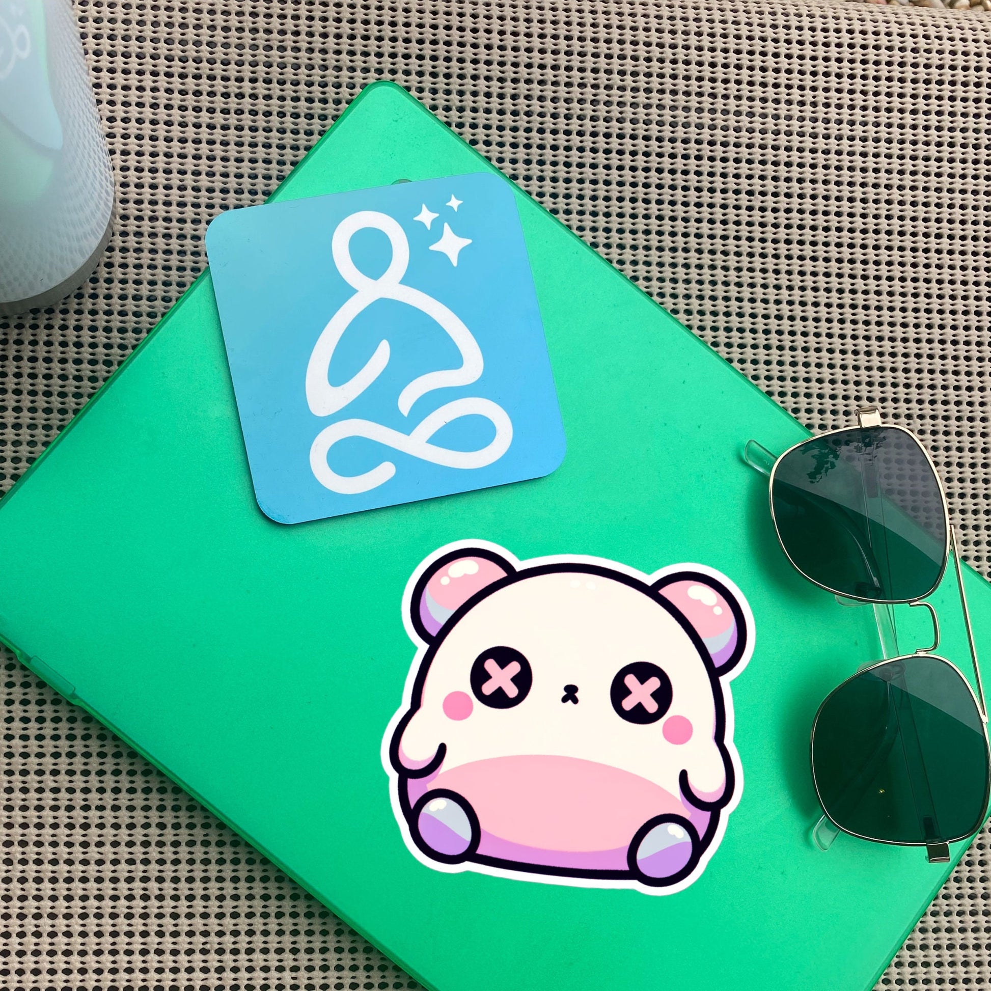 Weirdcore Pastel Goth Grunge Cute Chubby Depressed Bear Vinyl Sticker Oddcore Animal Waterproof Sticker, Weird Stuff Unique Gift