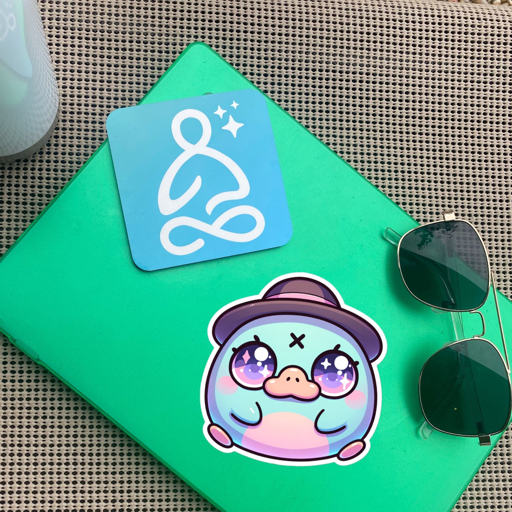 Weirdcore Pastel Goth Grunge Cute Detective Platypus Vinyl Sticker Oddcore Animal Waterproof Sticker, Weird Stuff Unique Gift