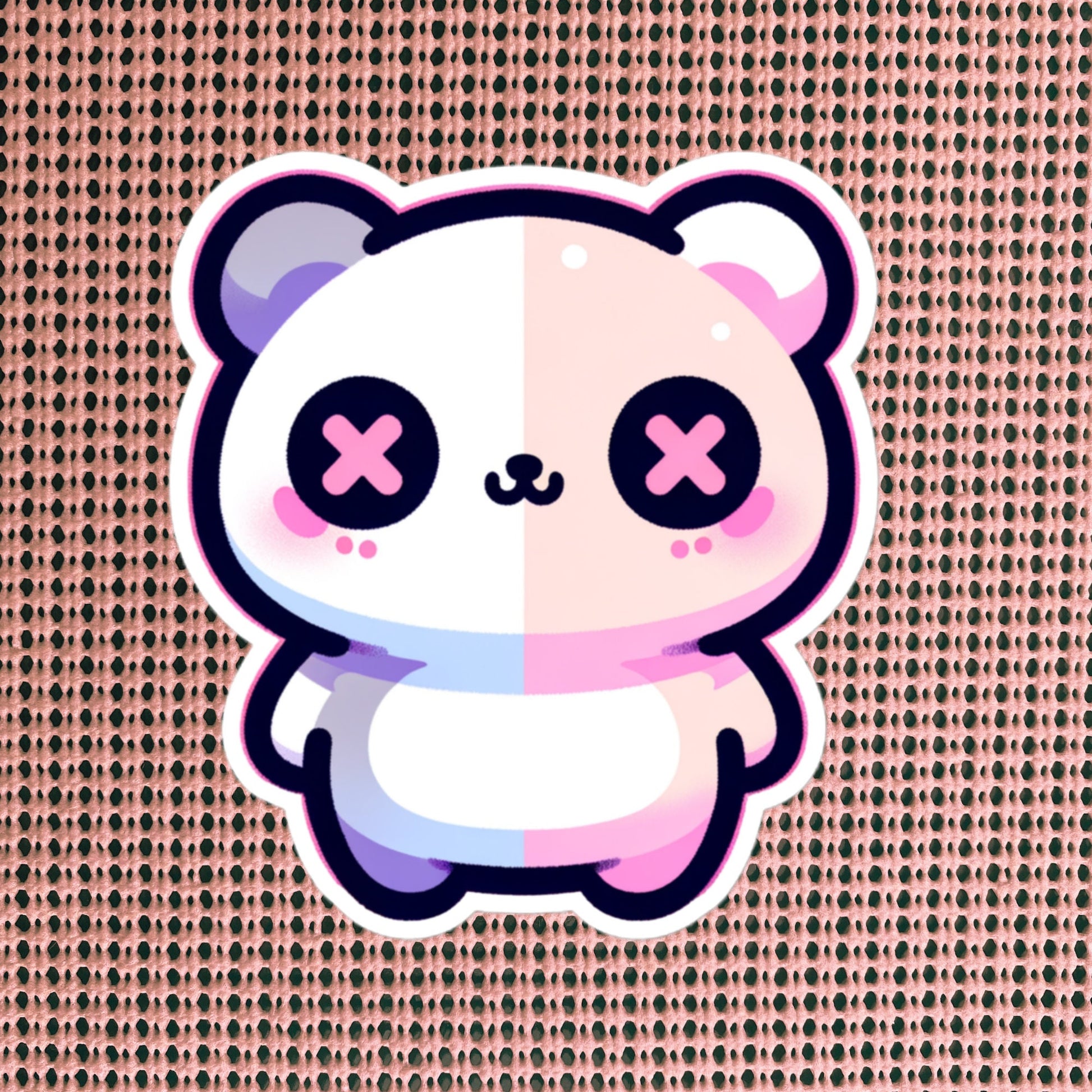 Weirdcore Pastel Goth Grunge Cute Bipolar Bear Vinyl Sticker Oddcore Animal Waterproof Sticker, Weird Stuff Unique Gift