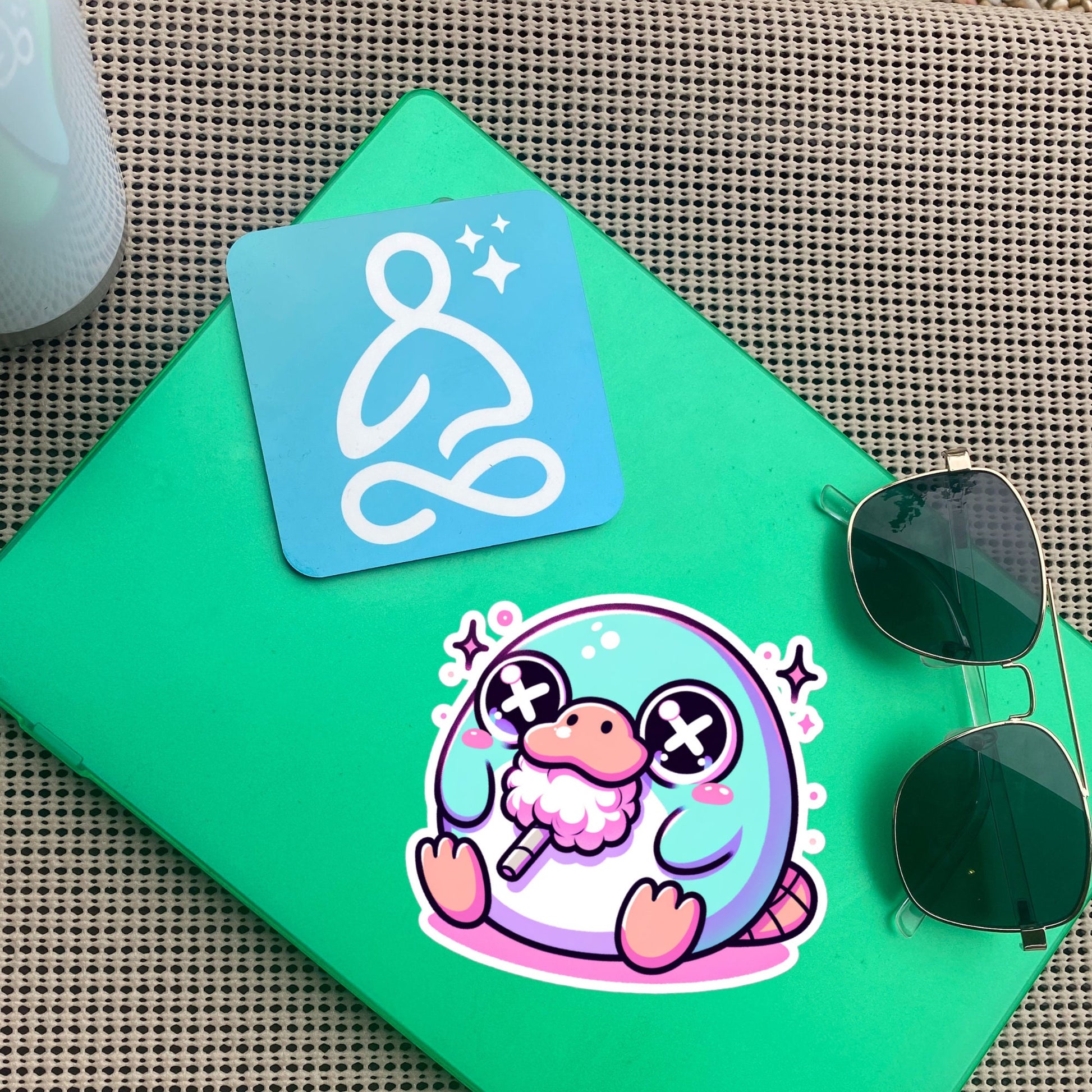 Creepy Cute Gore Clowncore Platypus Vinyl Sticker Grunge Pastel Goth Animal Cotton Candy Sticker Gifts