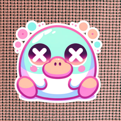 Creepy Cute Clowncore Weirdcore Dazed Platypus Vinyl Sticker Grunge Pastel Goth Weird Sticker Gifts