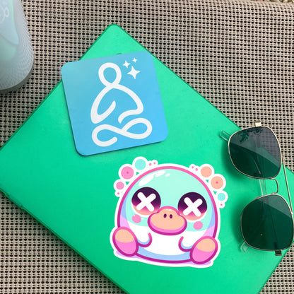 Creepy Cute Clowncore Weirdcore Dazed Platypus Vinyl Sticker Grunge Pastel Goth Weird Sticker Gifts
