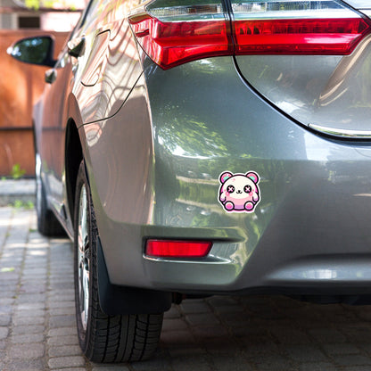Weirdcore Pastel Goth Grunge Cute Chubby Pink Bear Vinyl Sticker Oddcore Animal Waterproof Sticker, Weird Stuff Unique Gift