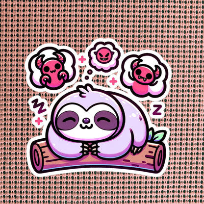 Weirdcore Pastel Goth Grunge Cute Sloth Vinyl Sticker Dreaming Nightmares Oddcore Waterproof Sticker, Weird Stuff Unique Gift