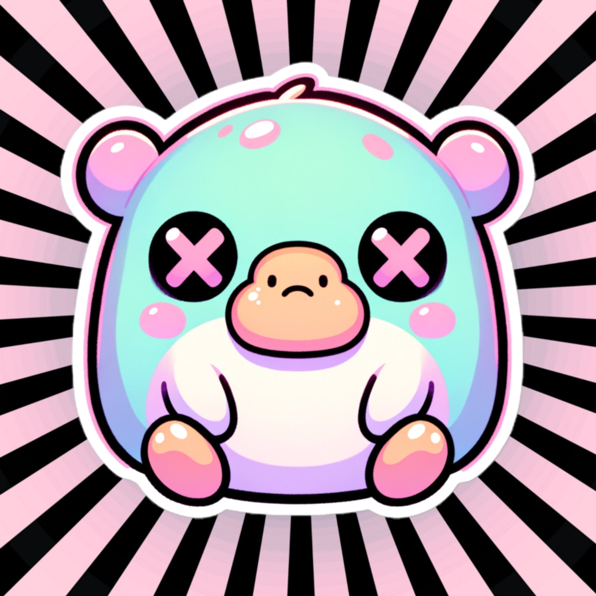 Creepy Cute Gore Clowncore Platypus Vinyl Sticker Grunge Pastel Goth Animal Sticker Gifts