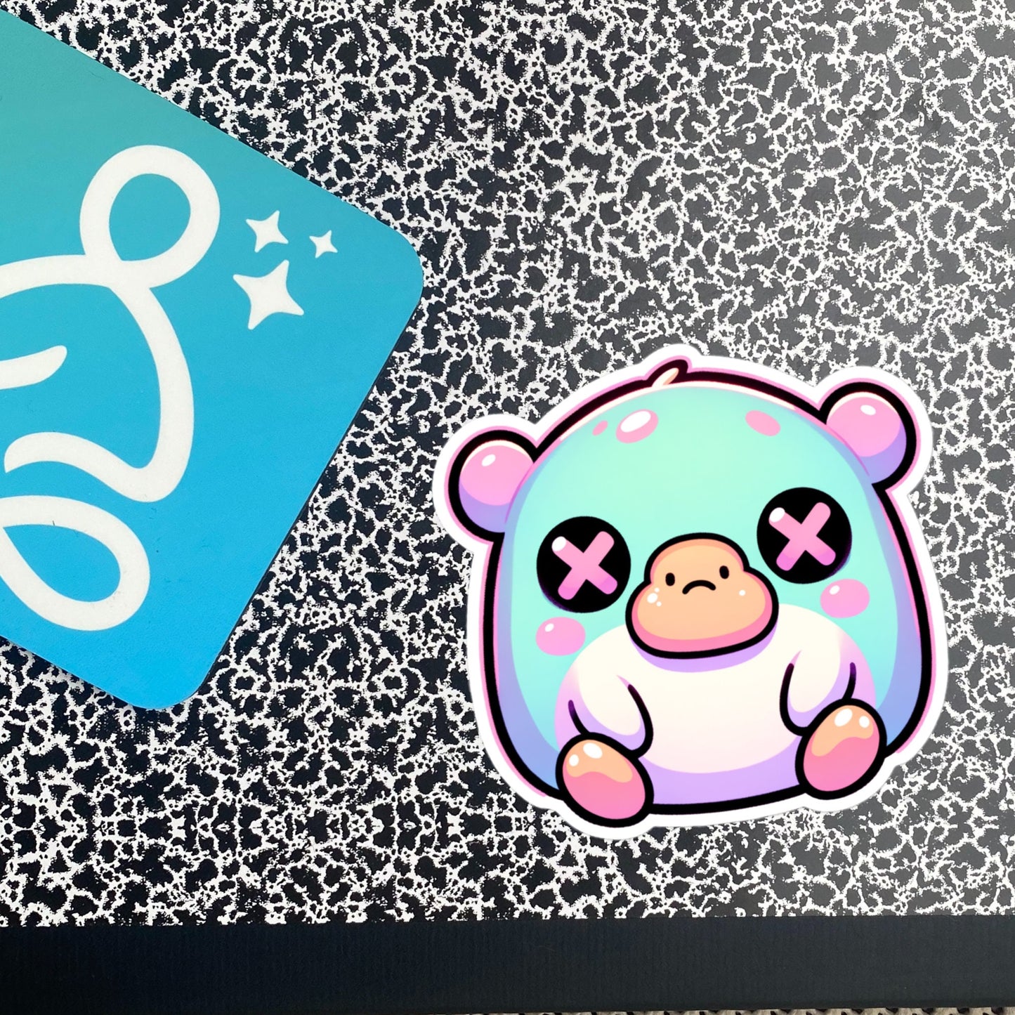 Creepy Cute Gore Clowncore Platypus Vinyl Sticker Grunge Pastel Goth Animal Sticker Gifts