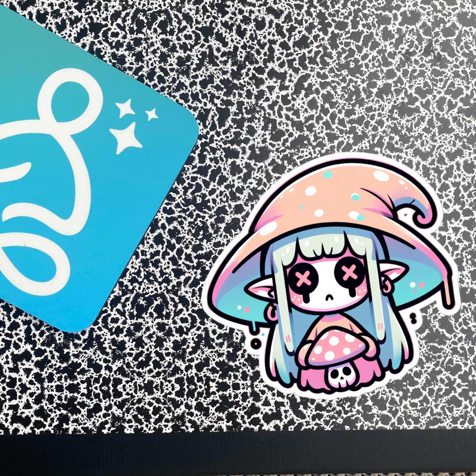 Weirdcore Pastel Goth Grunge Cute Sad Elf Mushroom Vinyl Sticker Mushroom Elf Oddcore Waterproof Sticker, Weird Stuff Unique Gift