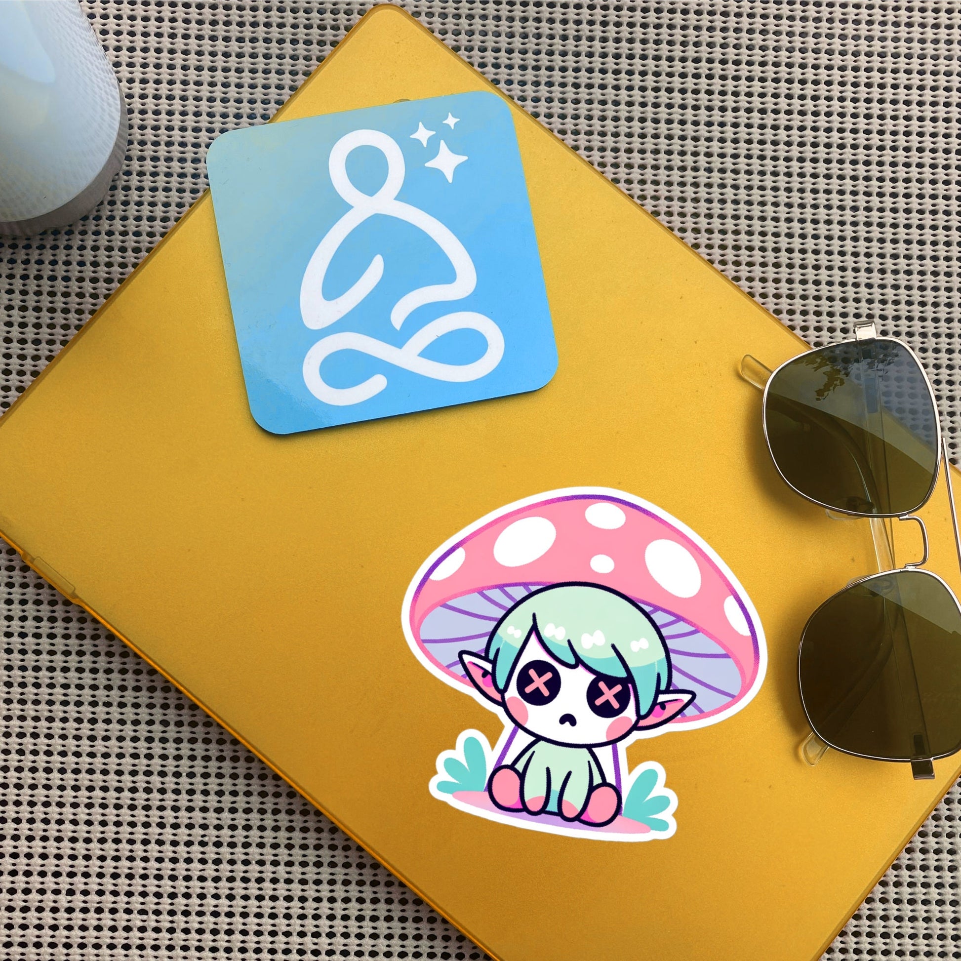 Creepy Cute Gore Clowncore Depressed Mushroom Elf Vinyl Sticker Grunge Pastel Goth Sticker Gifts