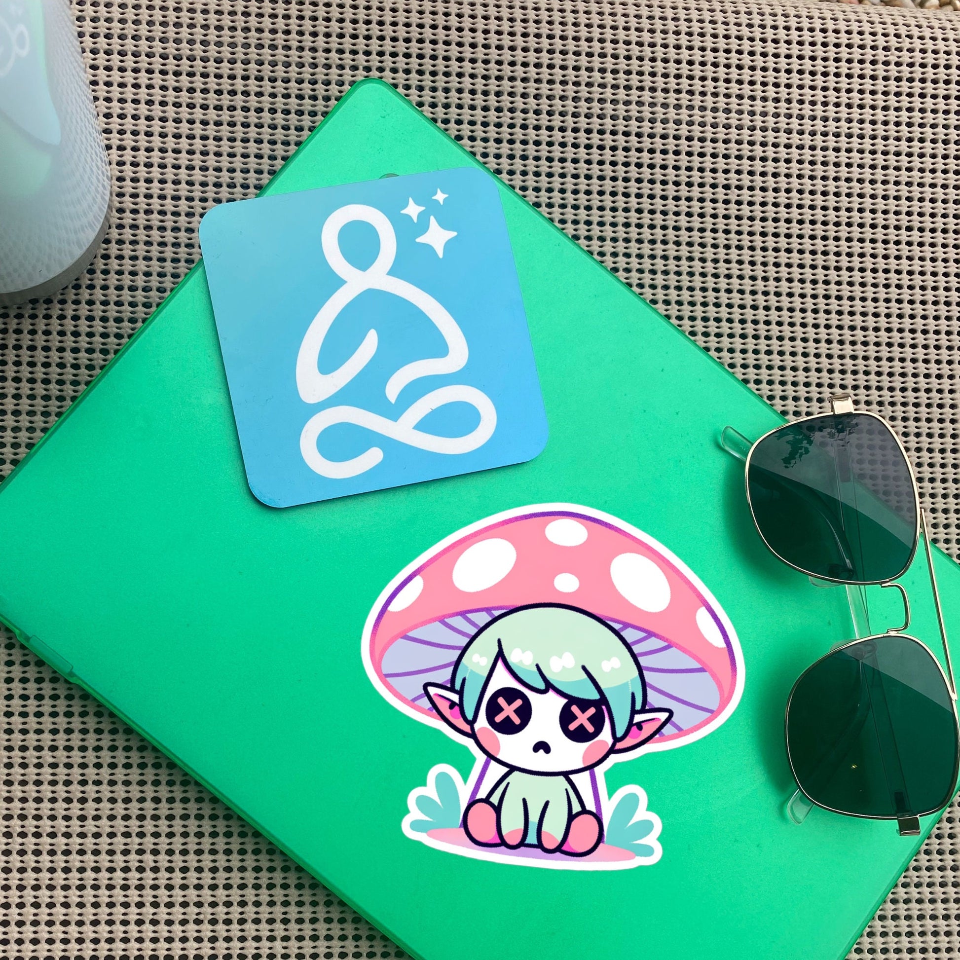 Creepy Cute Gore Clowncore Depressed Mushroom Elf Vinyl Sticker Grunge Pastel Goth Sticker Gifts