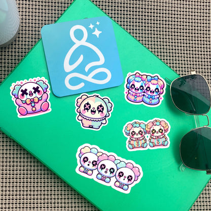 Creepy Cute Gore Clowncore Clowns Sticker Sheet Grunge Pastel Goth Clowns Sticker Pack