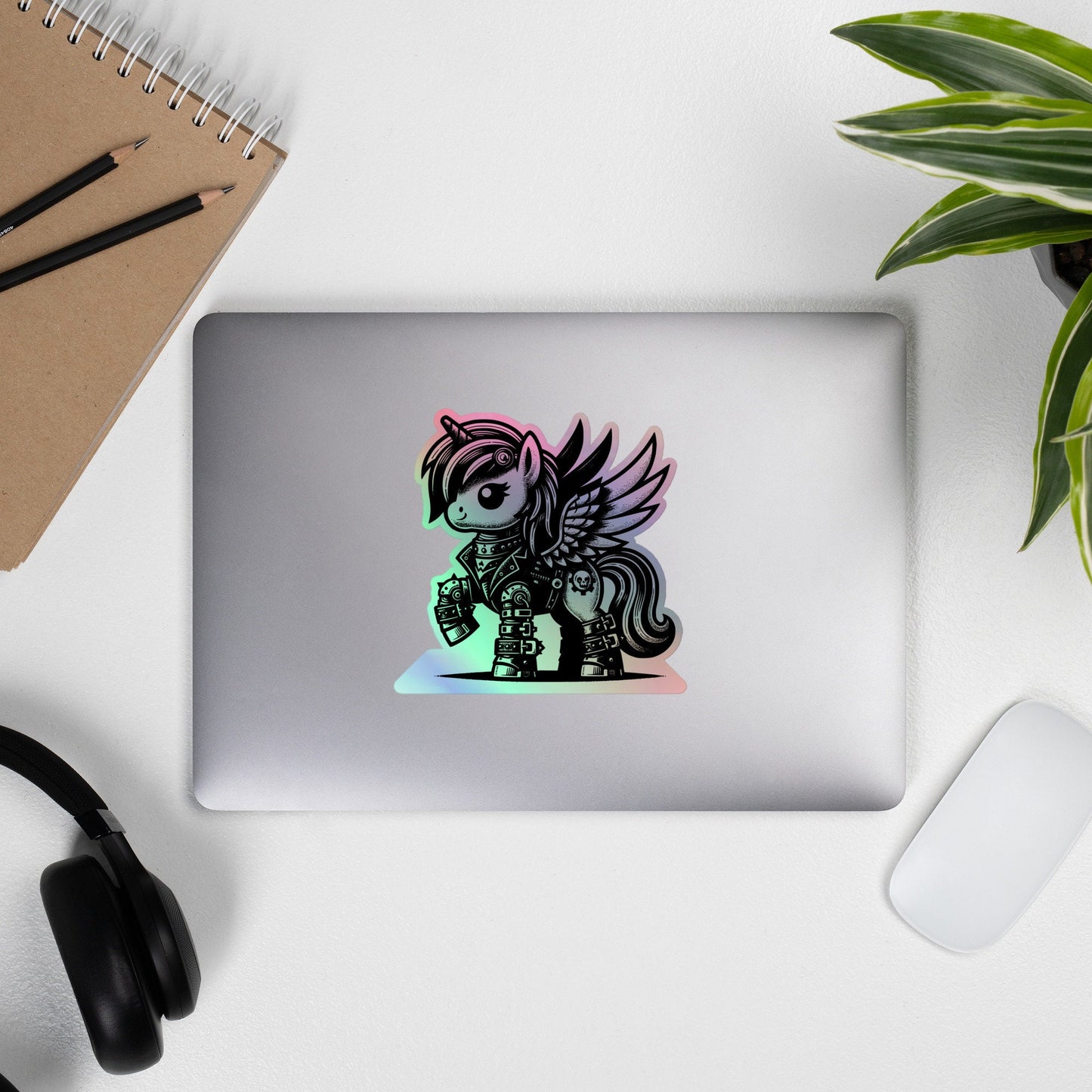 Gothic Grunge Punkrock Cyborg Unicorn Sticker Vinyl Holographic Pastel Goth Warcore Sticker for Phone Cases, Laptops, Books and Crafts