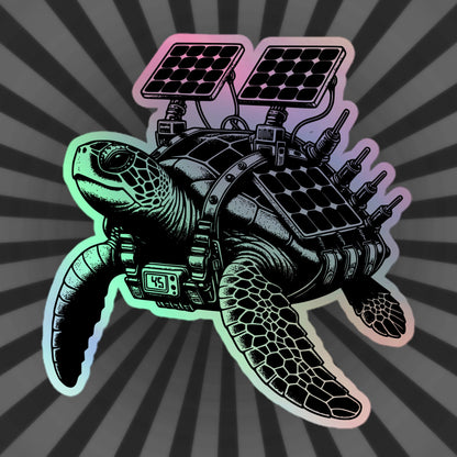 Gothic Grunge Punkrock Solar Powered Sea Turtle Sticker Vinyl Holographic Pastel Goth Warcore Turtle Sticker