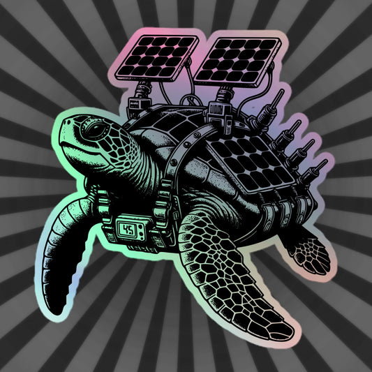 Gothic Grunge Punkrock Solar Powered Sea Turtle Sticker Vinyl Holographic Pastel Goth Warcore Turtle Sticker