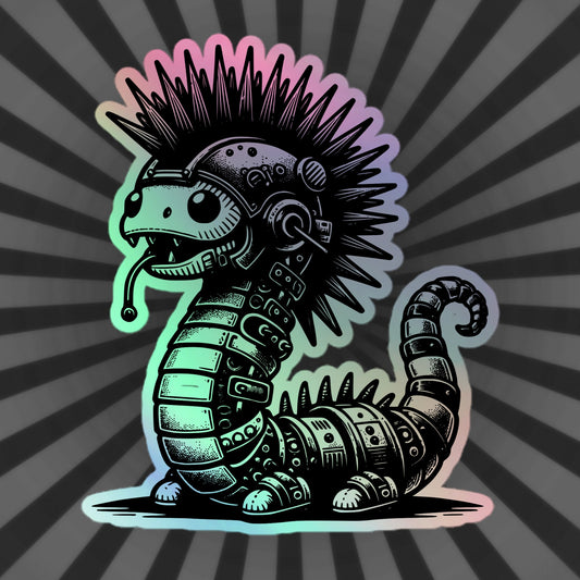 Gothic Grunge Punkrock Cyborg Locknest Monster Sticker Vinyl Holographic Cyberpunk Lock Ness Nessie Sticker