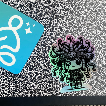 Gothic Grunge Punkrock Cyborg Medusa Sticker Vinyl Holographic Cyberpunk Gorgon Sticker