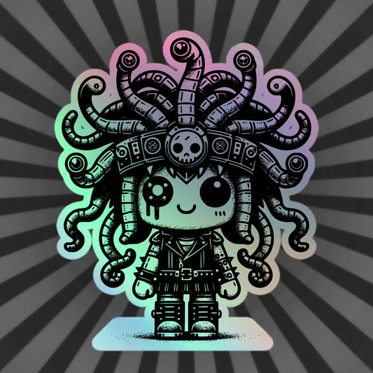 Gothic Grunge Punkrock Cyborg Medusa Sticker Vinyl Holographic Cyberpunk Gorgon Sticker