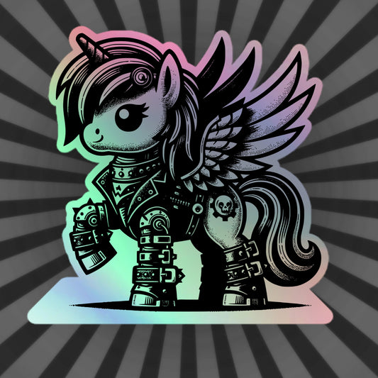 Gothic Grunge Punkrock Cyborg Unicorn Sticker Vinyl Holographic Pastel Goth Warcore Sticker for Phone Cases, Laptops, Books and Crafts