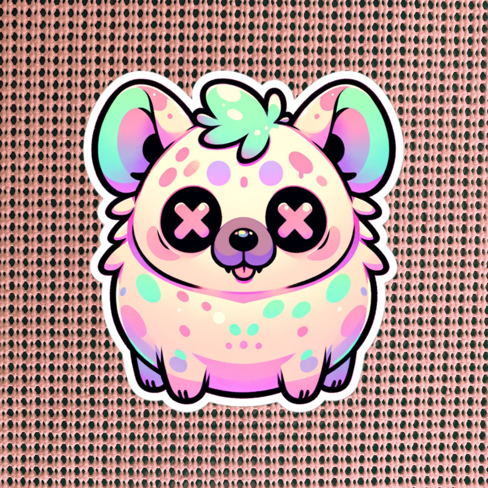 Creepy Cute Gore Clowncore Chunky Hyena Sticker Weirdcore Grunge Pastel Goth Hyena Vinyl Waterproof Sticker