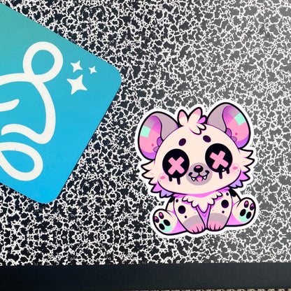 Creepy Cute Gore Clowncore Hyena Sticker Weirdcore Grunge Pastel Goth Hyena Vinyl Waterproof Sticker