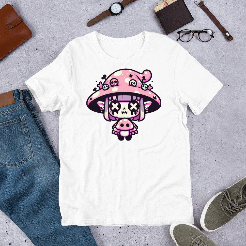 Weirdcore Pastel Goth Grunge Gore Creepy Cute Mushroom Gothic Girl T-Shirt