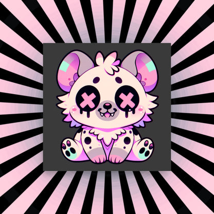 Creepy Cute Clowncore Hyena Wall Poster Oddcore pastel Goth Grunge Hyena Enhanced Matte Poster Paper for Pastel Grunge Room Decor - Charcoal