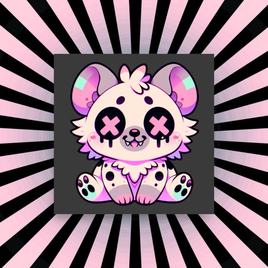 Creepy Cute Clowncore Hyena Wall Poster Oddcore pastel Goth Grunge Hyena Enhanced Matte Poster Paper for Pastel Grunge Room Decor - Charcoal