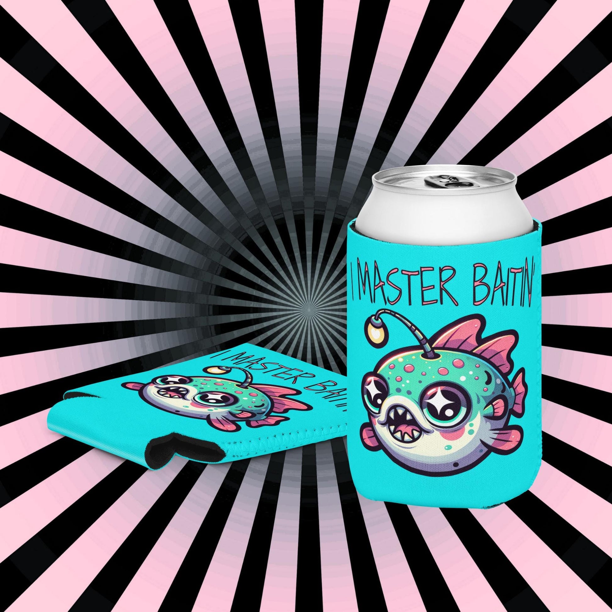 Weirdcore Kawaii Angler Fish Can Cooler Beer Pastel Goth Grunge Coozie Tongue in Cheek  Beverage Koozie