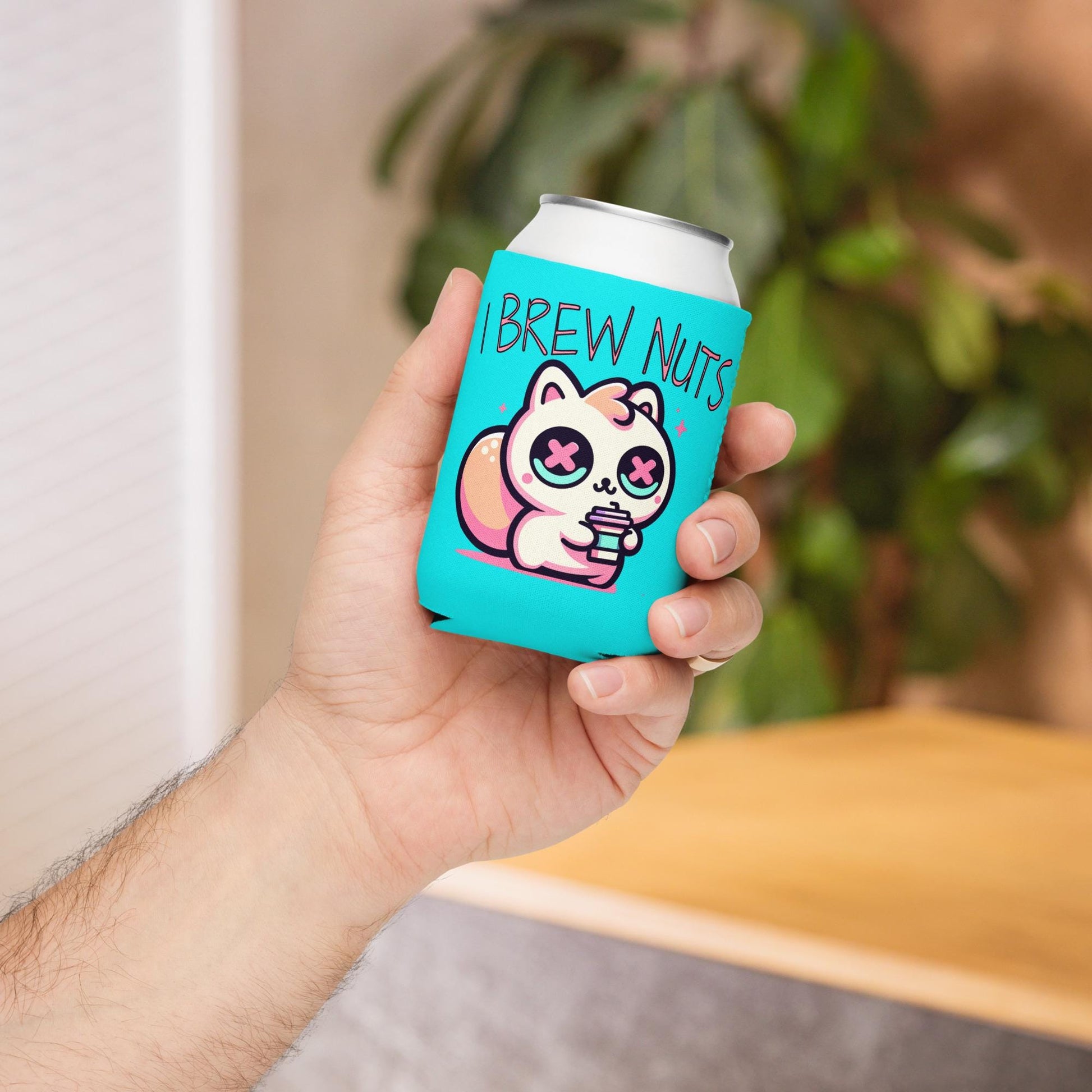 Weirdcore Kawaii Squirrel Can Cooler Beer Pastel Goth Grunge Cozie I Brew Nuts Beverage Koozie