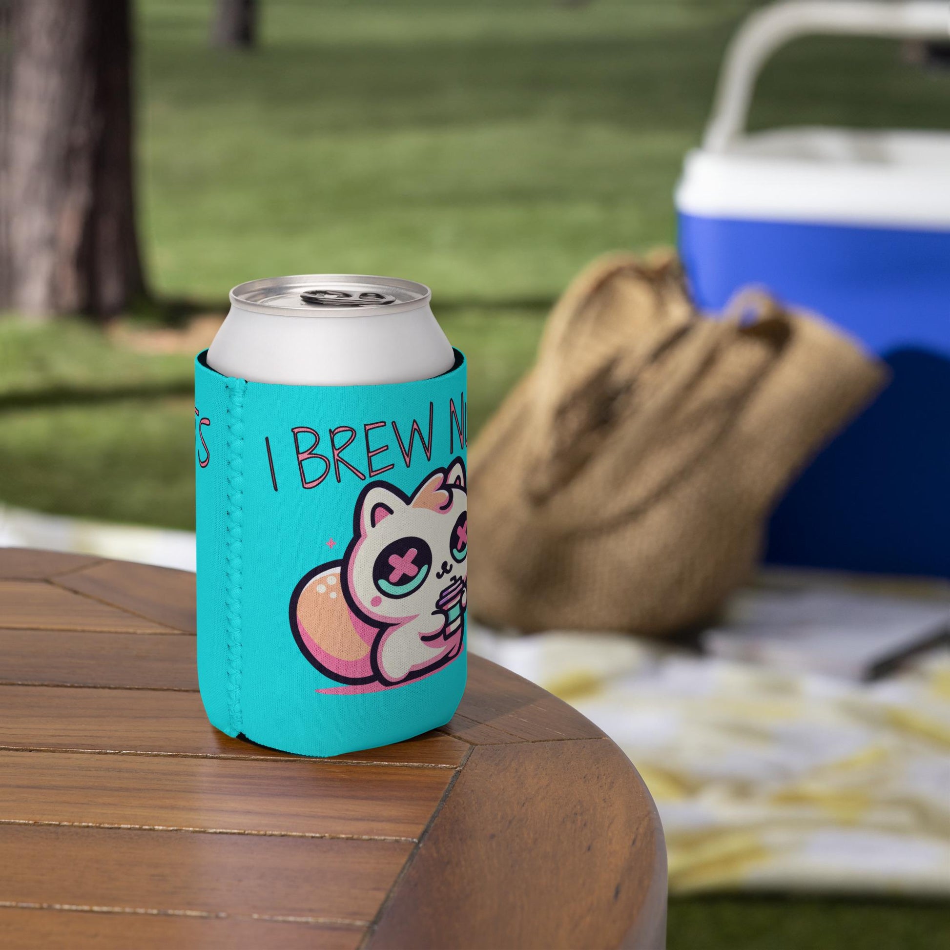 Weirdcore Kawaii Squirrel Can Cooler Beer Pastel Goth Grunge Cozie I Brew Nuts Beverage Koozie