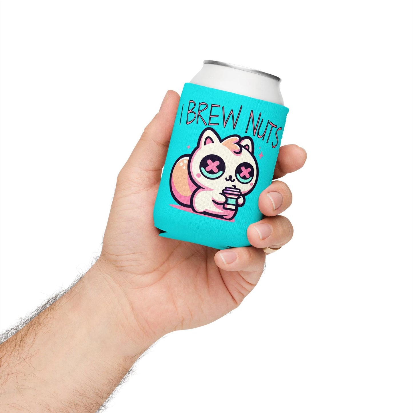 Weirdcore Kawaii Squirrel Can Cooler Beer Pastel Goth Grunge Cozie I Brew Nuts Beverage Koozie
