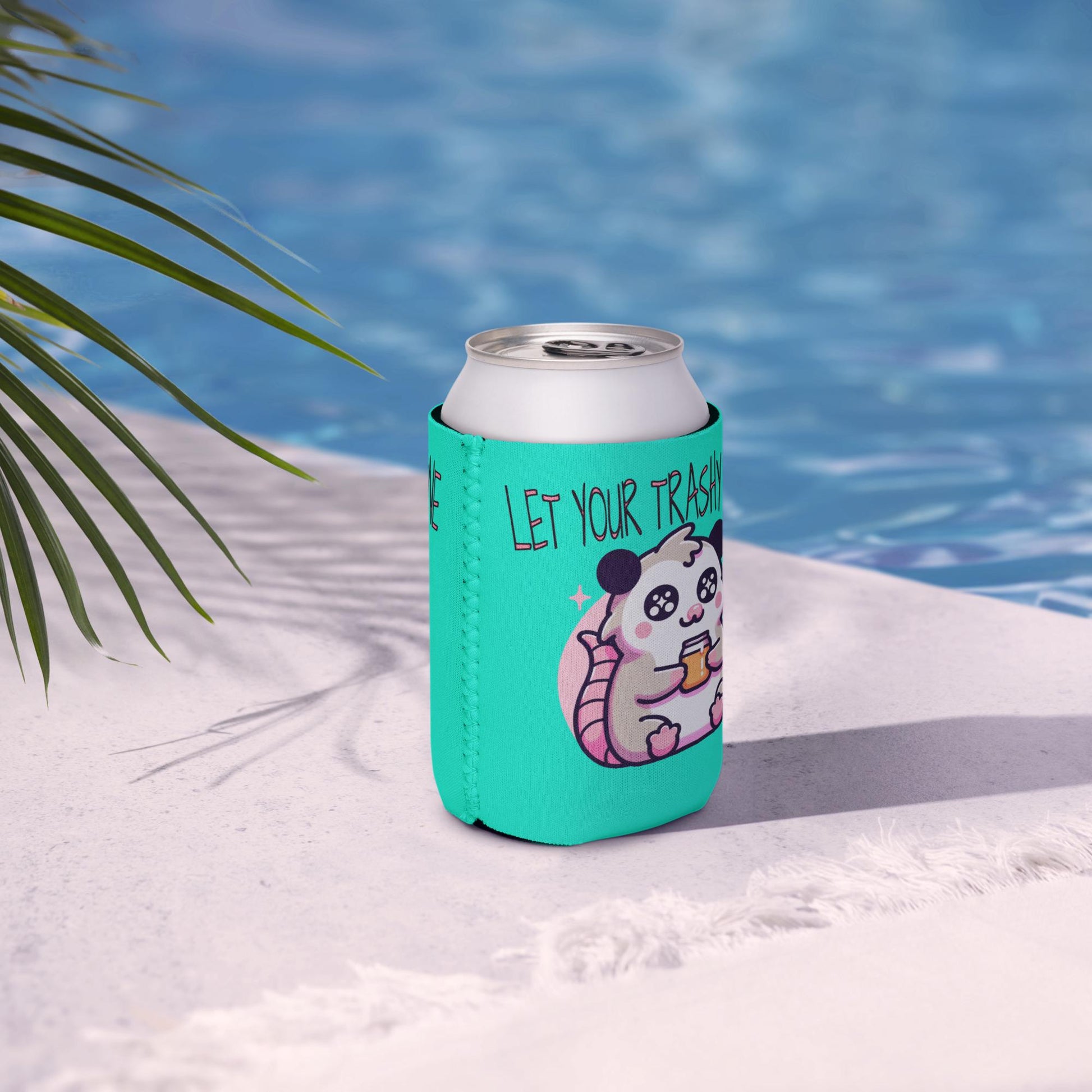 Pastel Goth Weirdcore Let Your Trashy Shine Beer Cozie Grunge Oppossum Can Cooler Koozie