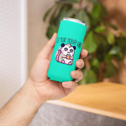 Pastel Goth Weirdcore Let Your Trashy Shine Beer Cozie Grunge Oppossum Can Cooler Koozie